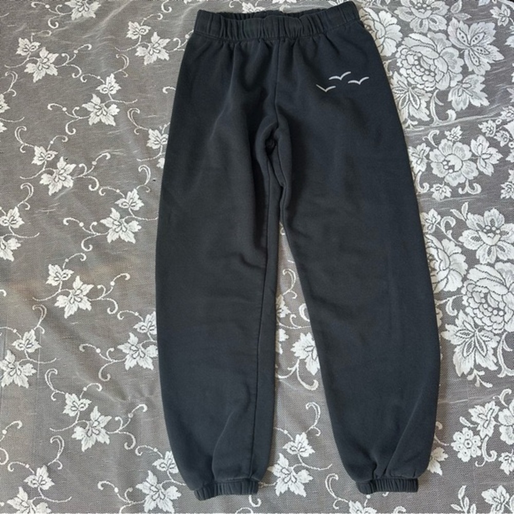 Lazypants Black Fleece Lined Relaxed Joggers Sz Small